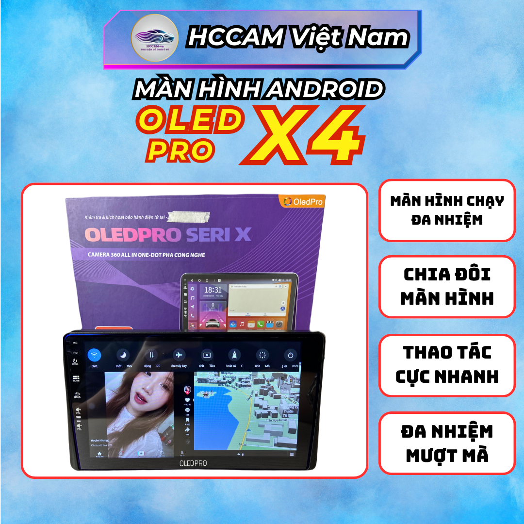 Màn Hình Android OLED Pro X4 – Màn Hình QLED Sắc Nét, Đa Nhiệm Mượt Mà, Tích Hợp Công Nghệ 5G, Apple CarPlay Không Dây, Hỗ Trợ Ba Loại Bản Đồ và Giải Trí Đa Phương Tiện 2